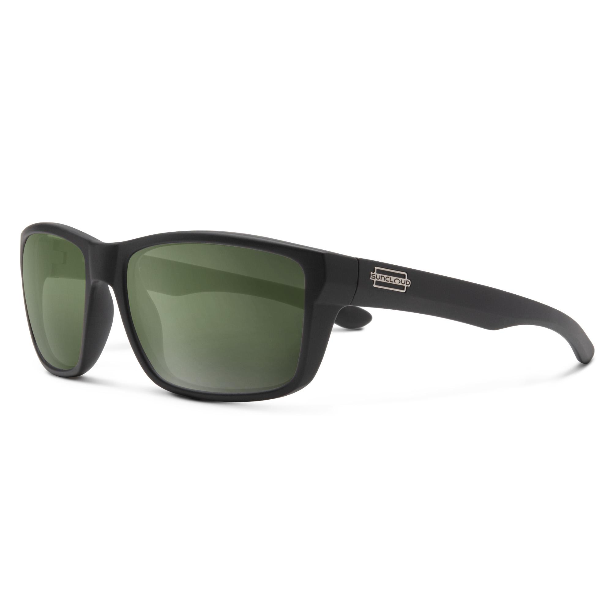 Suncloud Mayor Sunglasses Polarized in Black with Grey Green